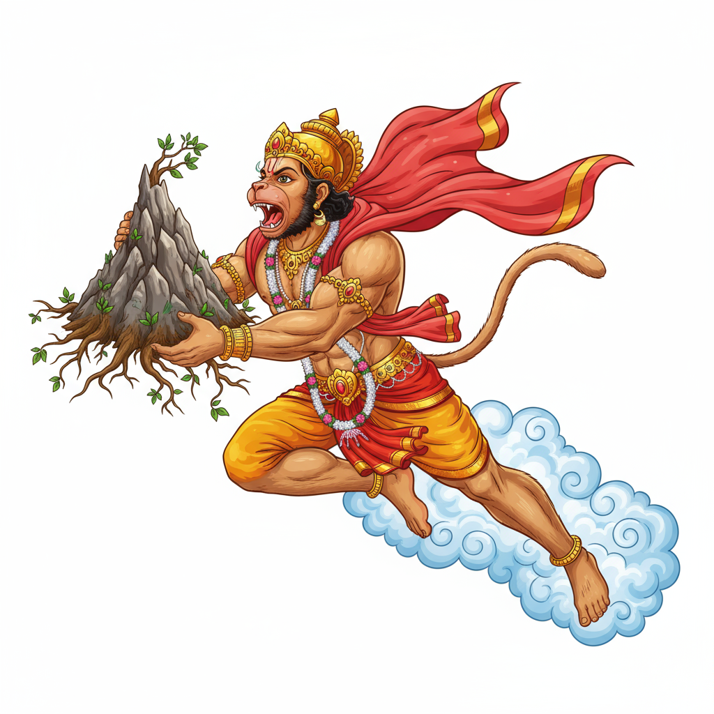 Hanuman Sanjeevani Acrylic Keychain – DnChaitu