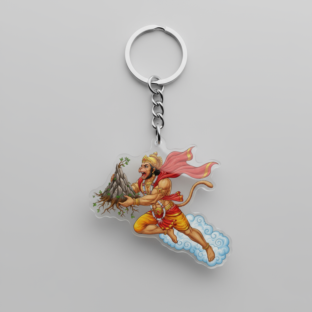 Hanuman Sanjeevani Acrylic Keychain – DnChaitu